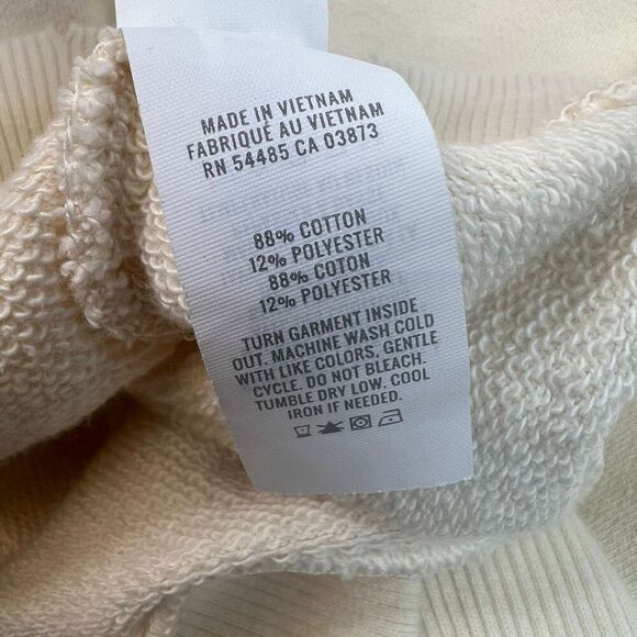 Aerie Soft Sweater Beige Tie Front Size Small Oversized Sweatshirt Distressed - Picture 6 of 10